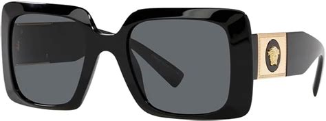 versace ve 4405 gb1/87 black plastic rectangle sunglasses grey lens|Versace VE 4405 GB1/87 Black Plastic Rectangle Sunglasses .